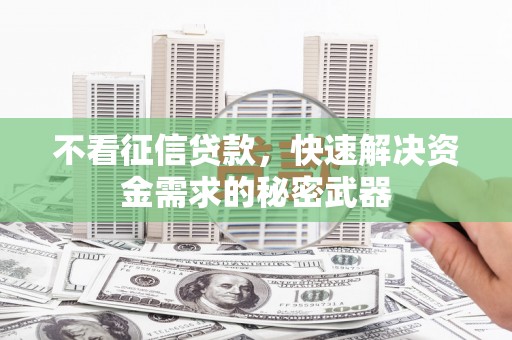 泊头不看征信贷款，快速解决资金需求的秘密武器