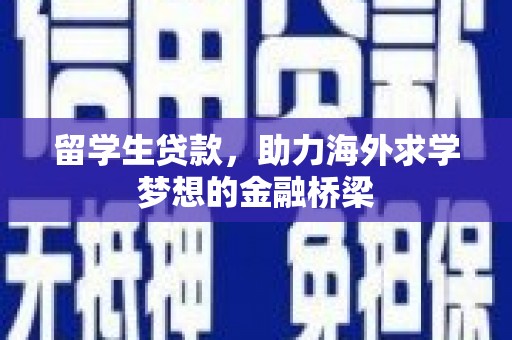泊头留学生贷款，助力海外求学梦想的金融桥梁