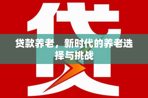 泊头贷款养老，新时代的养老选择与挑战