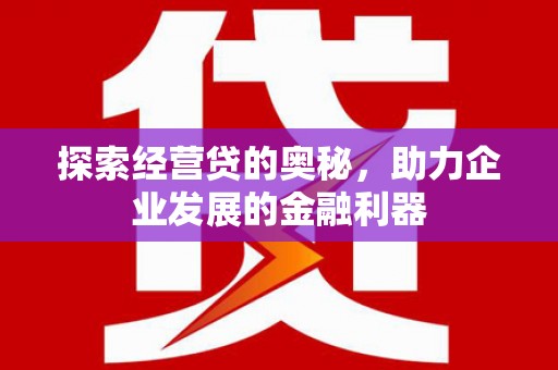 泊头探索经营贷的奥秘，助力企业发展的金融利器